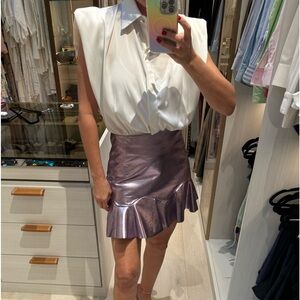 Rebecca Taylor Metallic Leather Skirt.